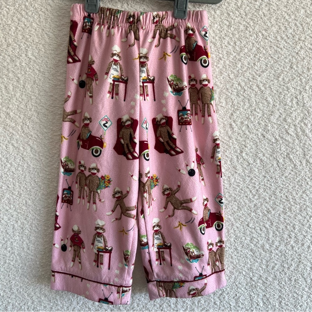 Nickโ & Nora Kids Toddler Silly Sock Monkey Bowling Pajama Pants Size 2T